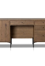 Eaton Executive Desk in Amber Oak Resin