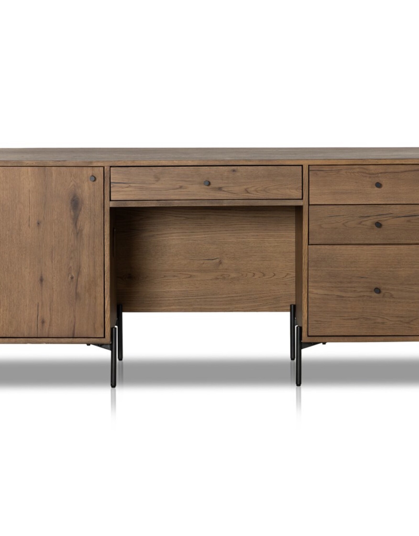 Eaton Executive Desk in Amber Oak Resin