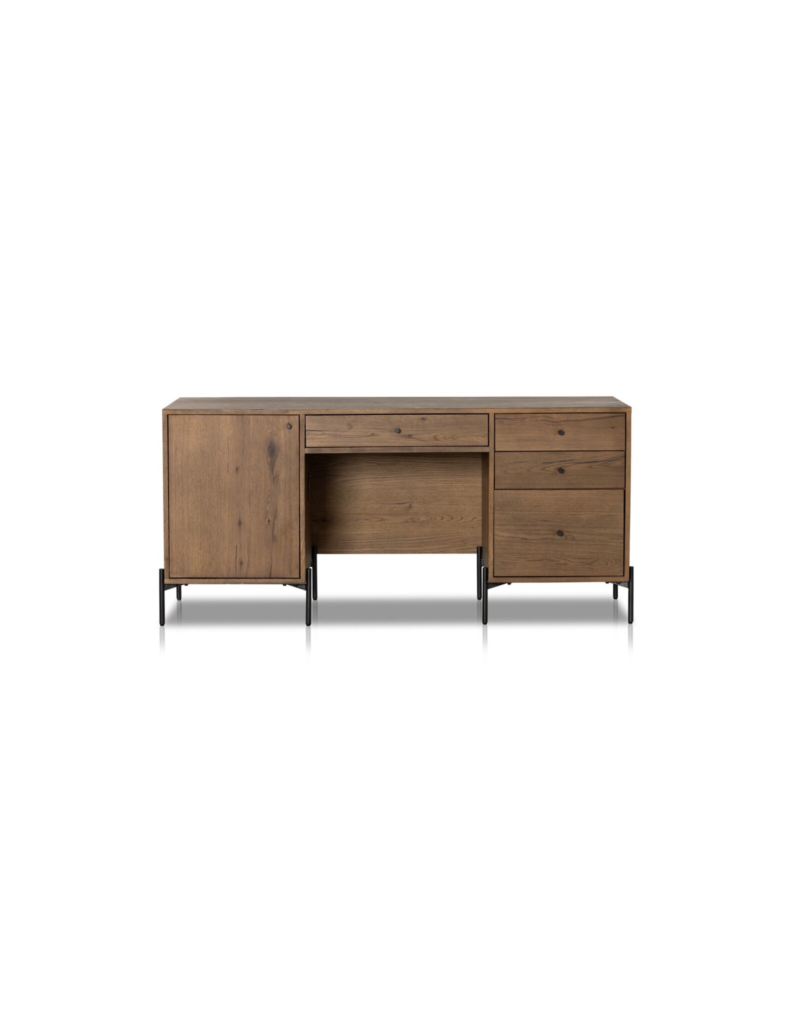 Eaton Executive Desk in Amber Oak Resin