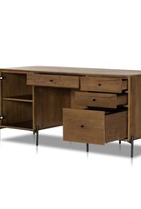 Eaton Executive Desk in Amber Oak Resin