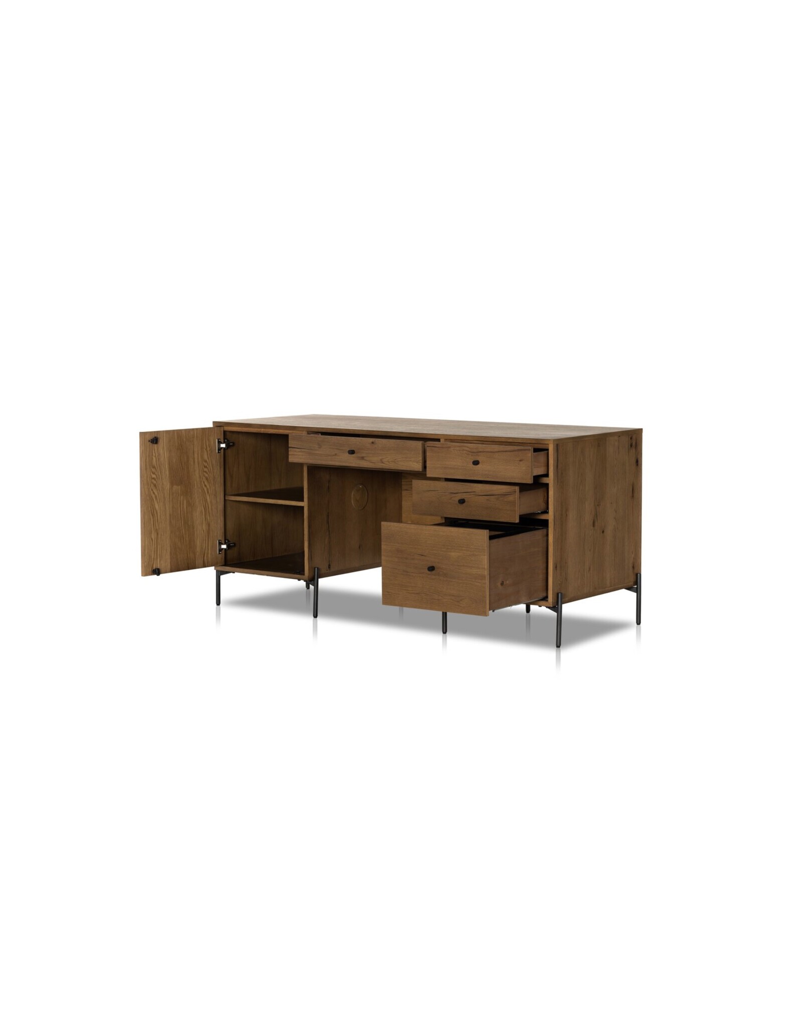 Eaton Executive Desk in Amber Oak Resin
