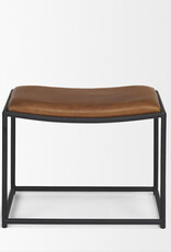 Taniel Brown Leather w/ Black Metal Stool