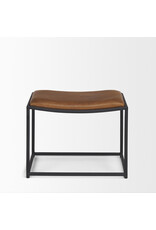 Taniel Brown Leather w/ Black Metal Stool