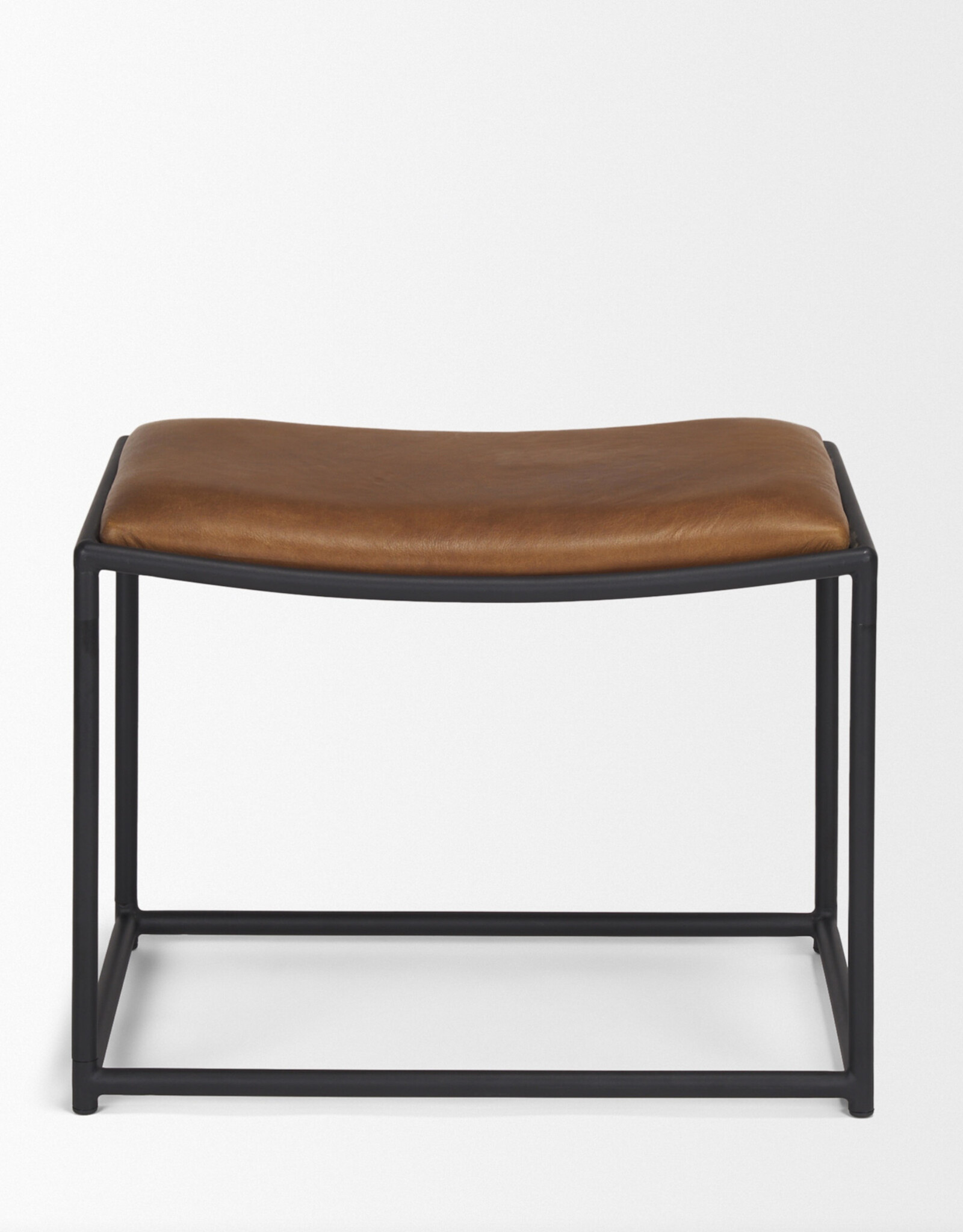Taniel Brown Leather w/ Black Metal Stool