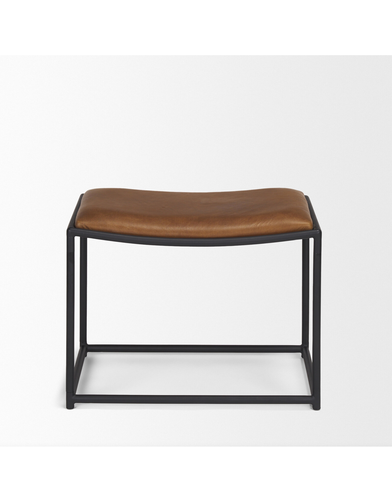 Taniel Brown Leather w/ Black Metal Stool