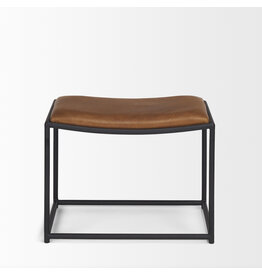 Taniel Brown Leather w/ Black Metal Stool