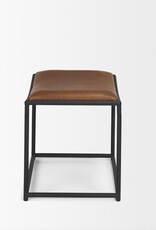 Taniel Brown Leather w/ Black Metal Stool