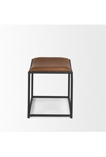 Taniel Brown Leather w/ Black Metal Stool