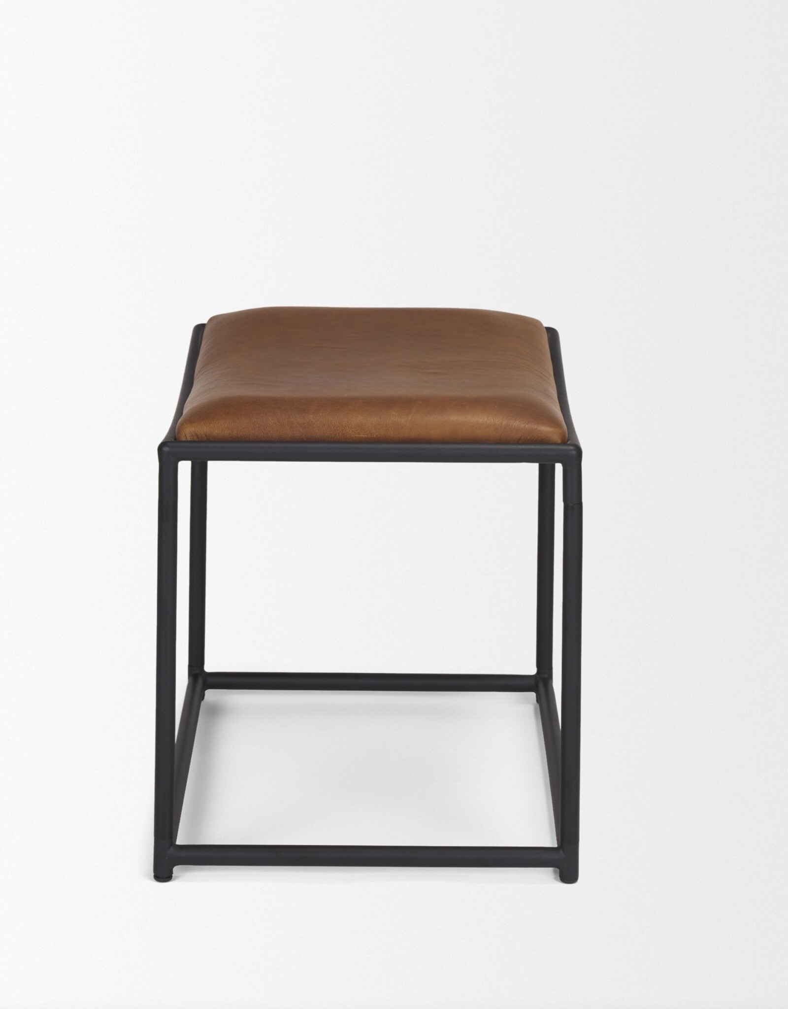 Taniel Brown Leather w/ Black Metal Stool