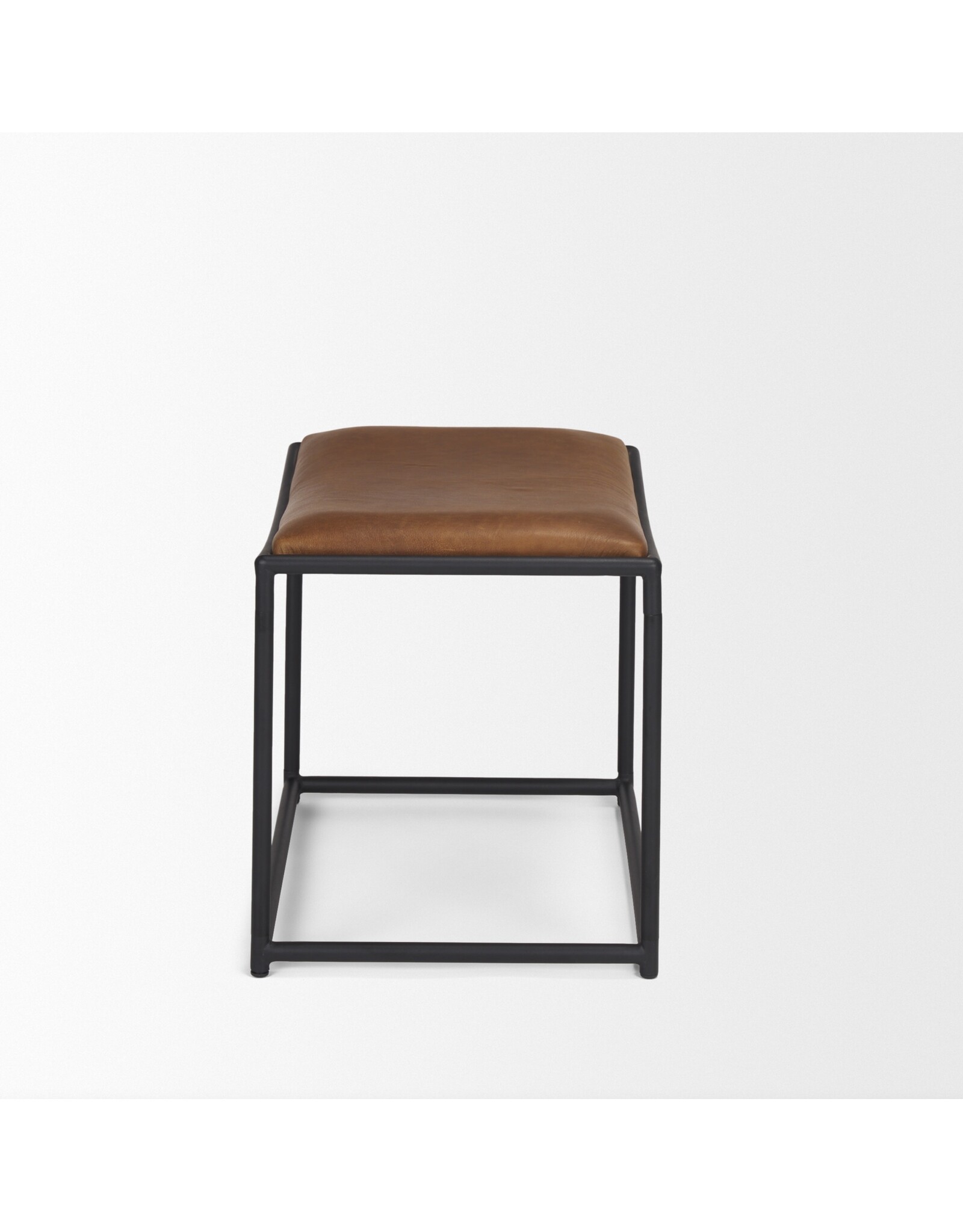 Taniel Brown Leather w/ Black Metal Stool