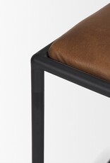 Taniel Brown Leather w/ Black Metal Stool