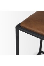 Taniel Brown Leather w/ Black Metal Stool