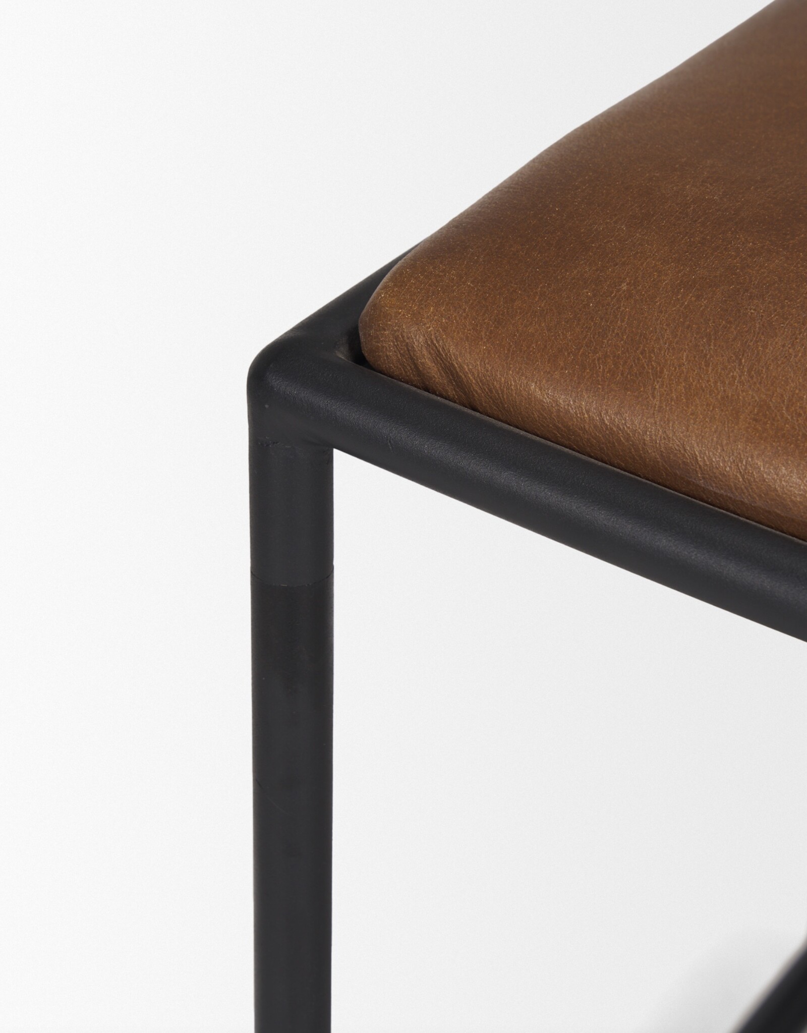 Taniel Brown Leather w/ Black Metal Stool
