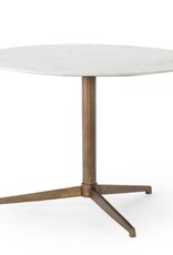 Helen Round Bistro Table in Polished White Marble