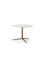 Helen Round Bistro Table in Polished White Marble