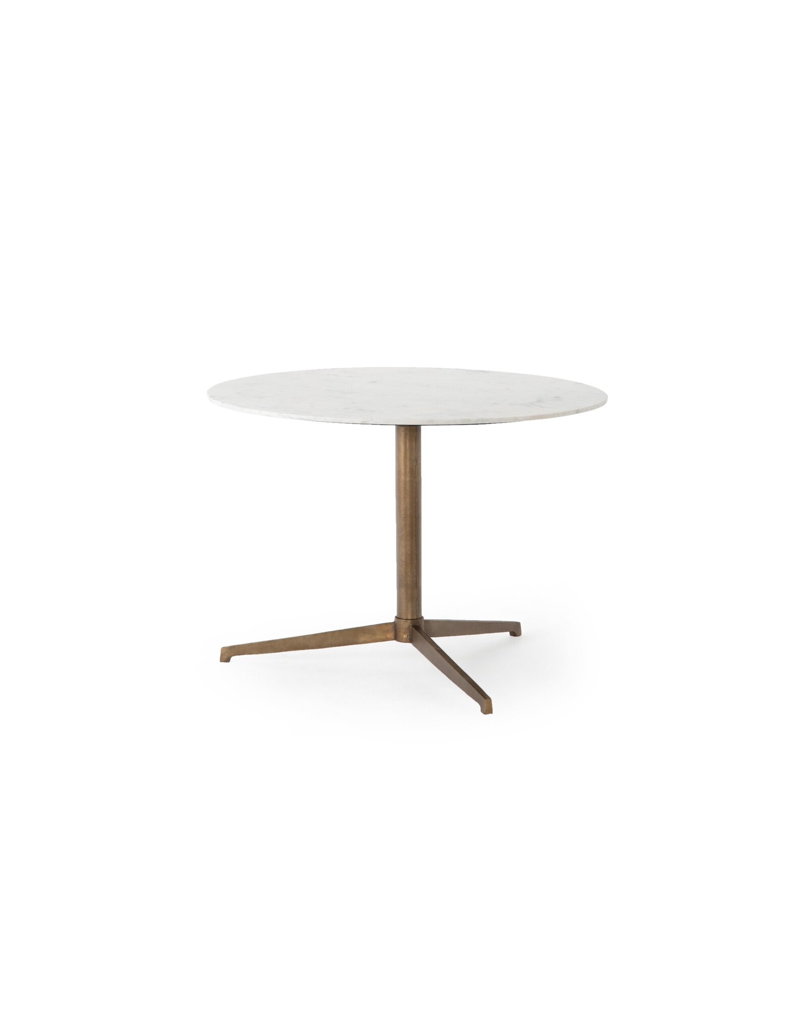 Helen Round Bistro Table in Polished White Marble