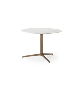 Helen Round Bistro Table in Polished White Marble