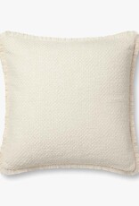 Loloi Fringe Edge Pillow - Ivory, 22x22