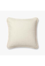 Loloi Fringe Edge Pillow - Ivory, 22x22