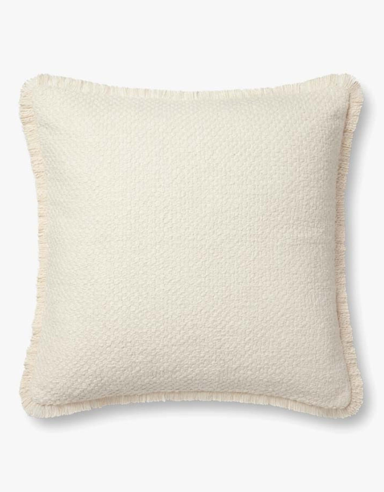 Loloi Fringe Edge Pillow - Ivory, 22x22