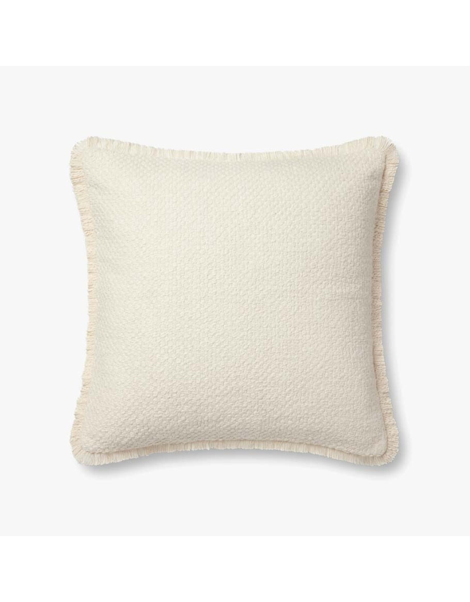 Loloi Fringe Edge Pillow - Ivory, 22x22