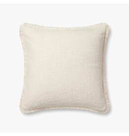 Loloi Fringe Edge Pillow - Ivory, 22x22