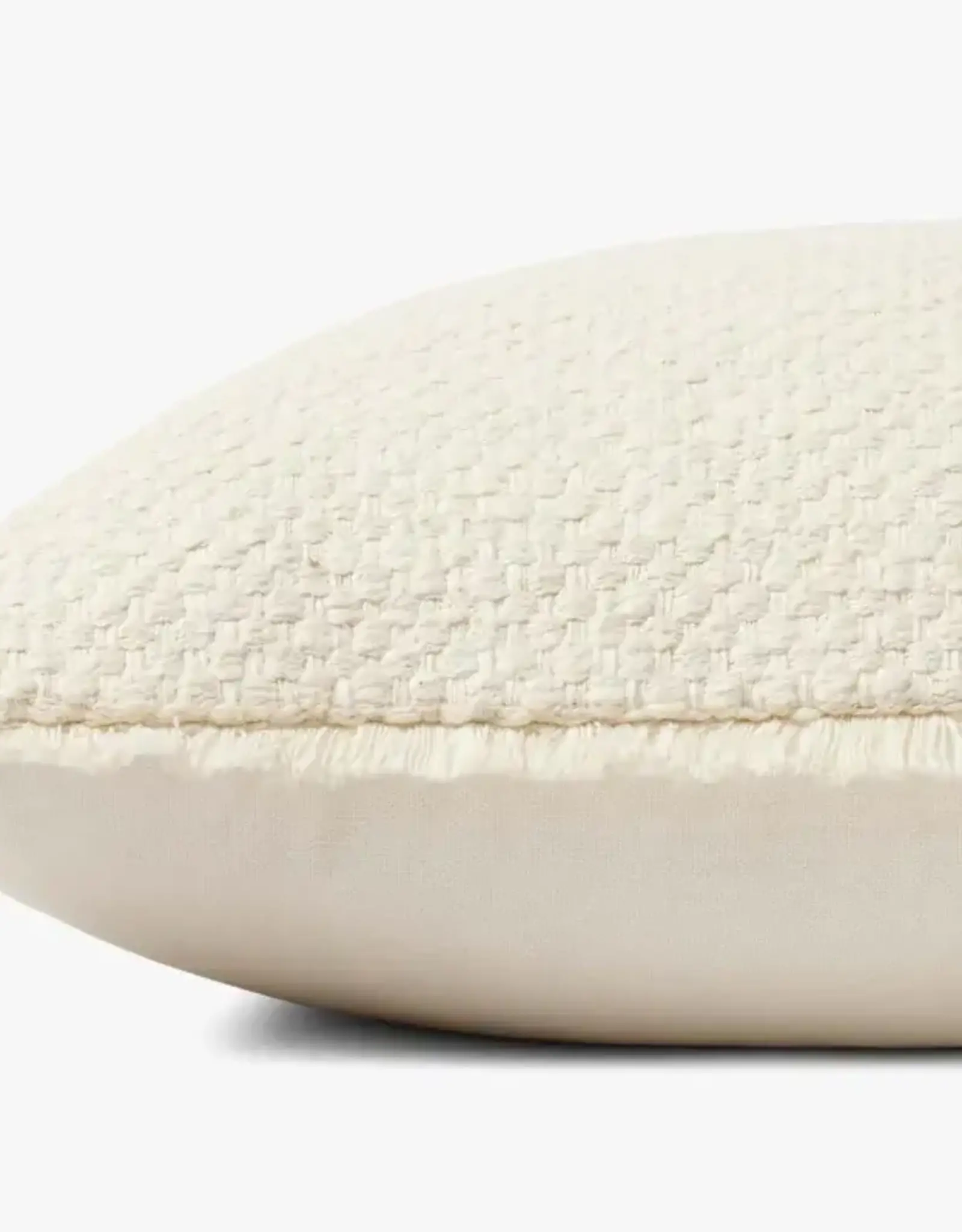 Loloi Fringe Edge Pillow - Ivory, 22x22