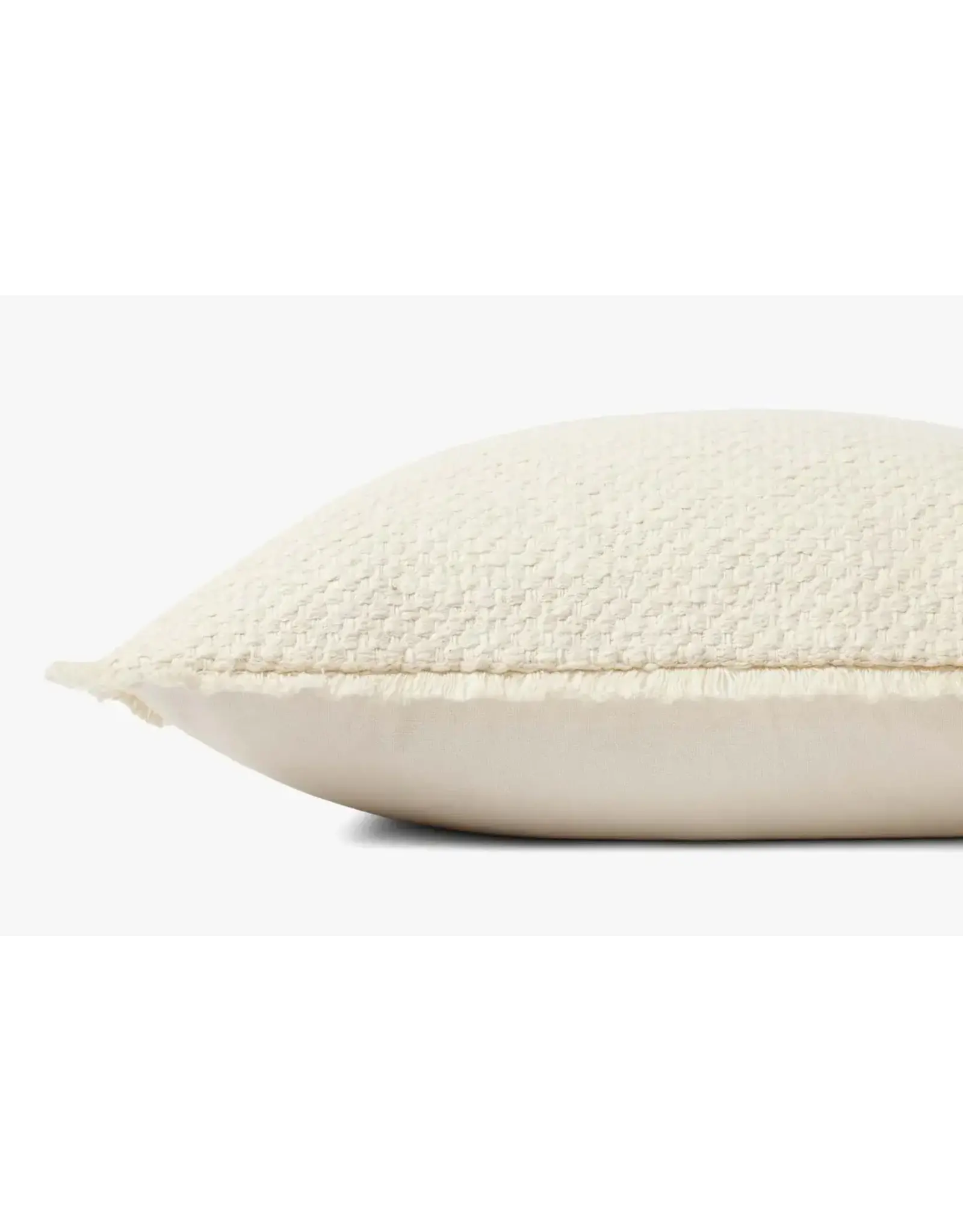 Loloi Fringe Edge Pillow - Ivory, 22x22