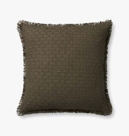 Amber Lewis × Loloi Meadow Lark Pillow, Dark Green