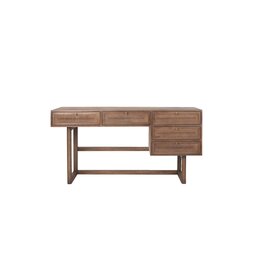 Grier Medium Brown Solid Wood W/Cane Office Desk