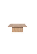 June Light Brown Wood w/ Fluting Square Coffee Table