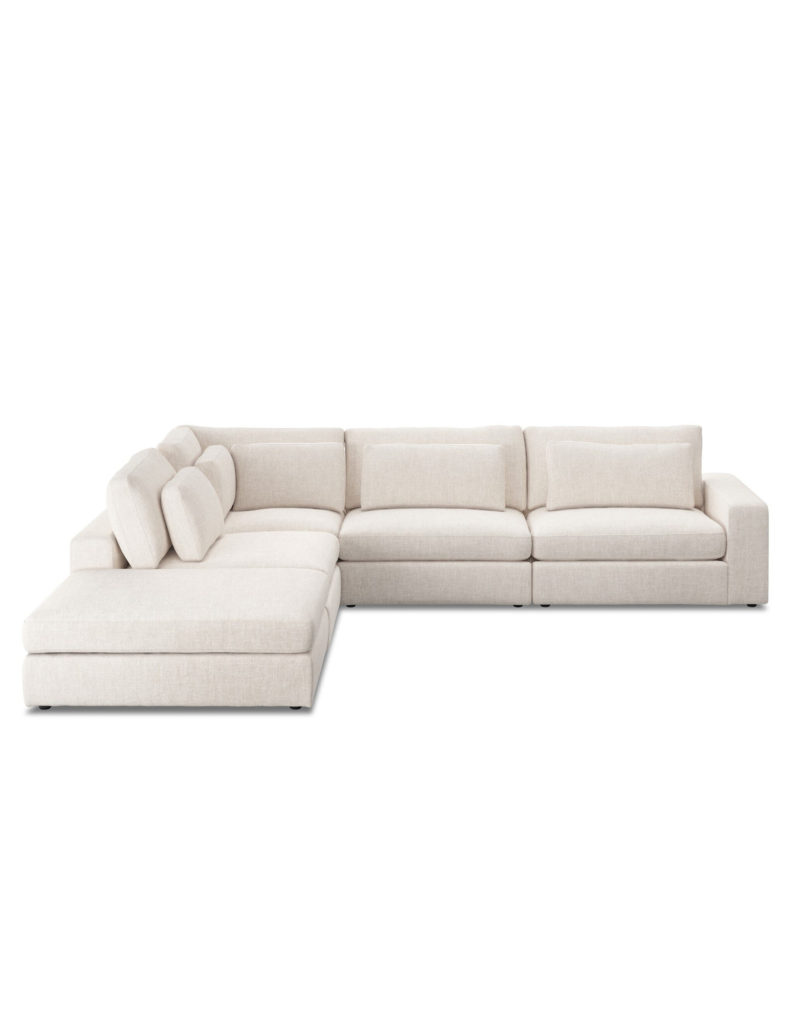 Bloor 4-Piece Sectional W/ Ottoman Essence Natural