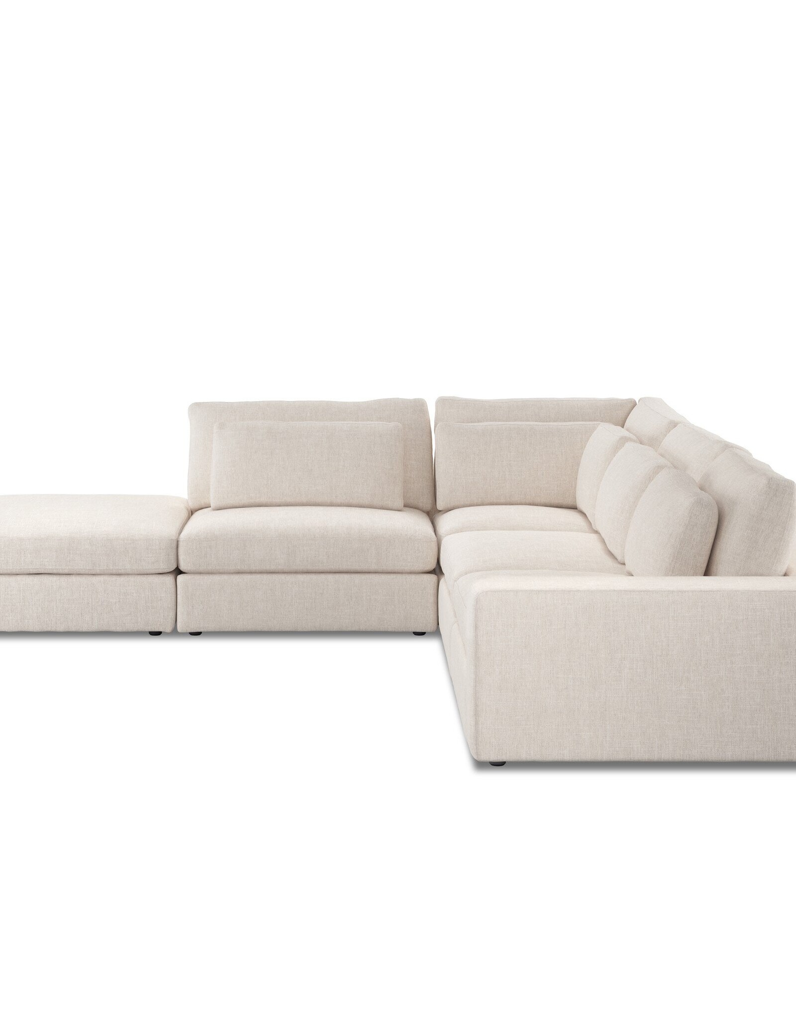 Bloor 4-Piece Sectional W/ Ottoman Essence Natural