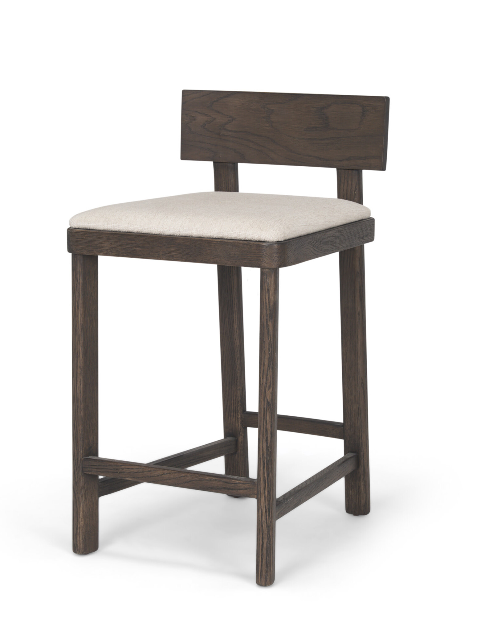 Soren Dark Brown Wood w/ Oatmeal Fabric Counter Stool