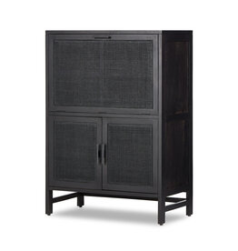 Caprice Bar Cabinet in Black Wash Mango