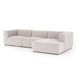 Langham 3 Piece Sectional in Nappa Sandstone