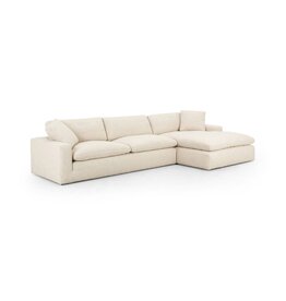 Plume 2 Piece Sectional in Thames Cream