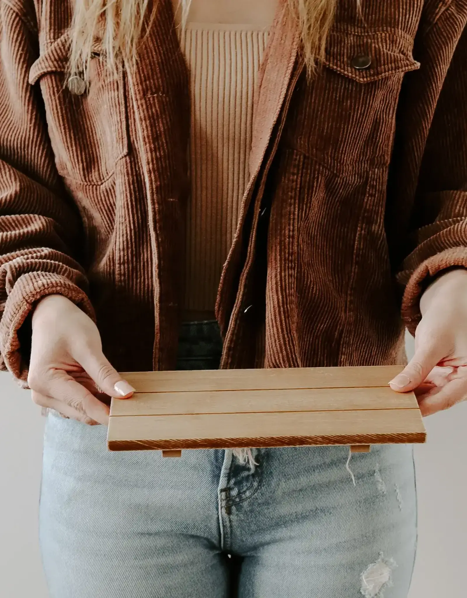 Natural Rectangular Wood Tray