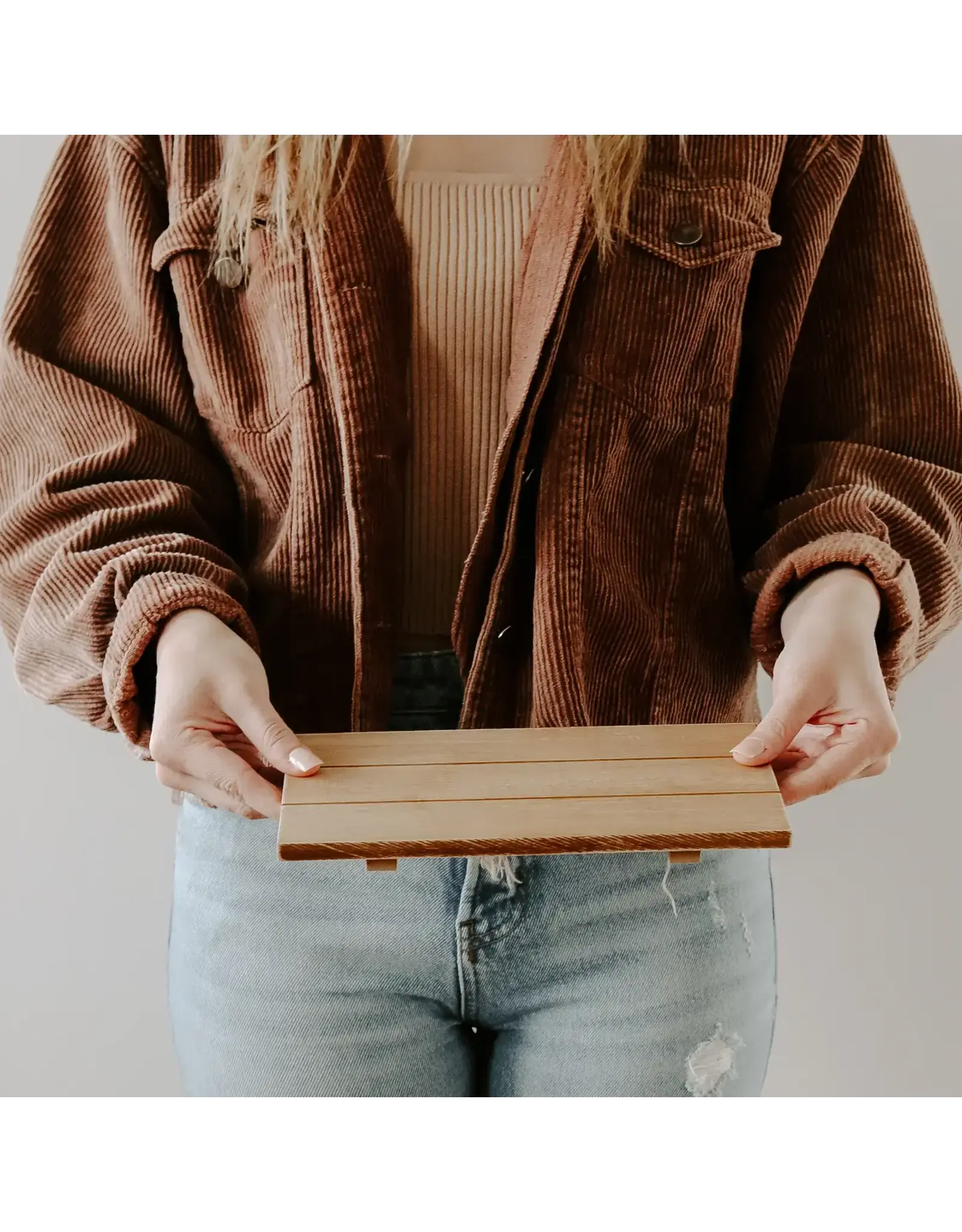 Natural Rectangular Wood Tray
