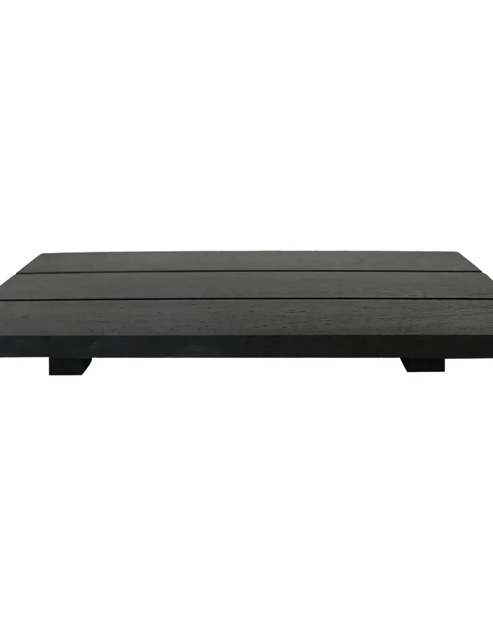 Black Rectangular Wood Tray