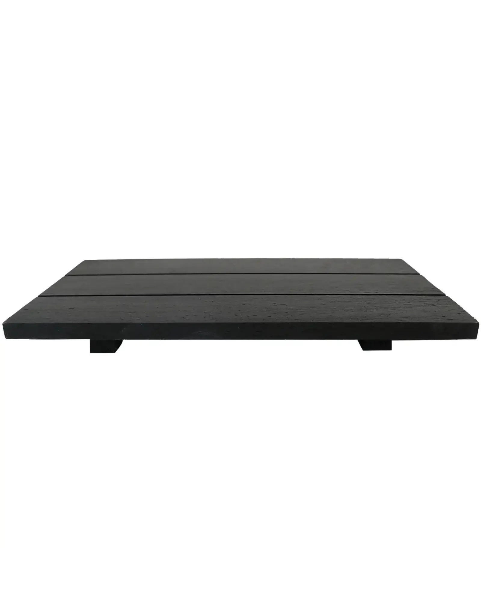 Black Rectangular Wood Tray