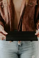 Black Rectangular Wood Tray