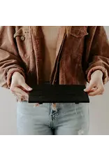 Black Rectangular Wood Tray