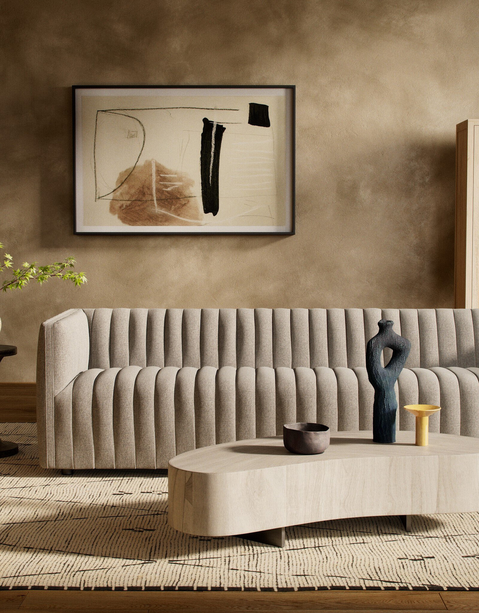 Augustine Sofa in Orly Natural-97"