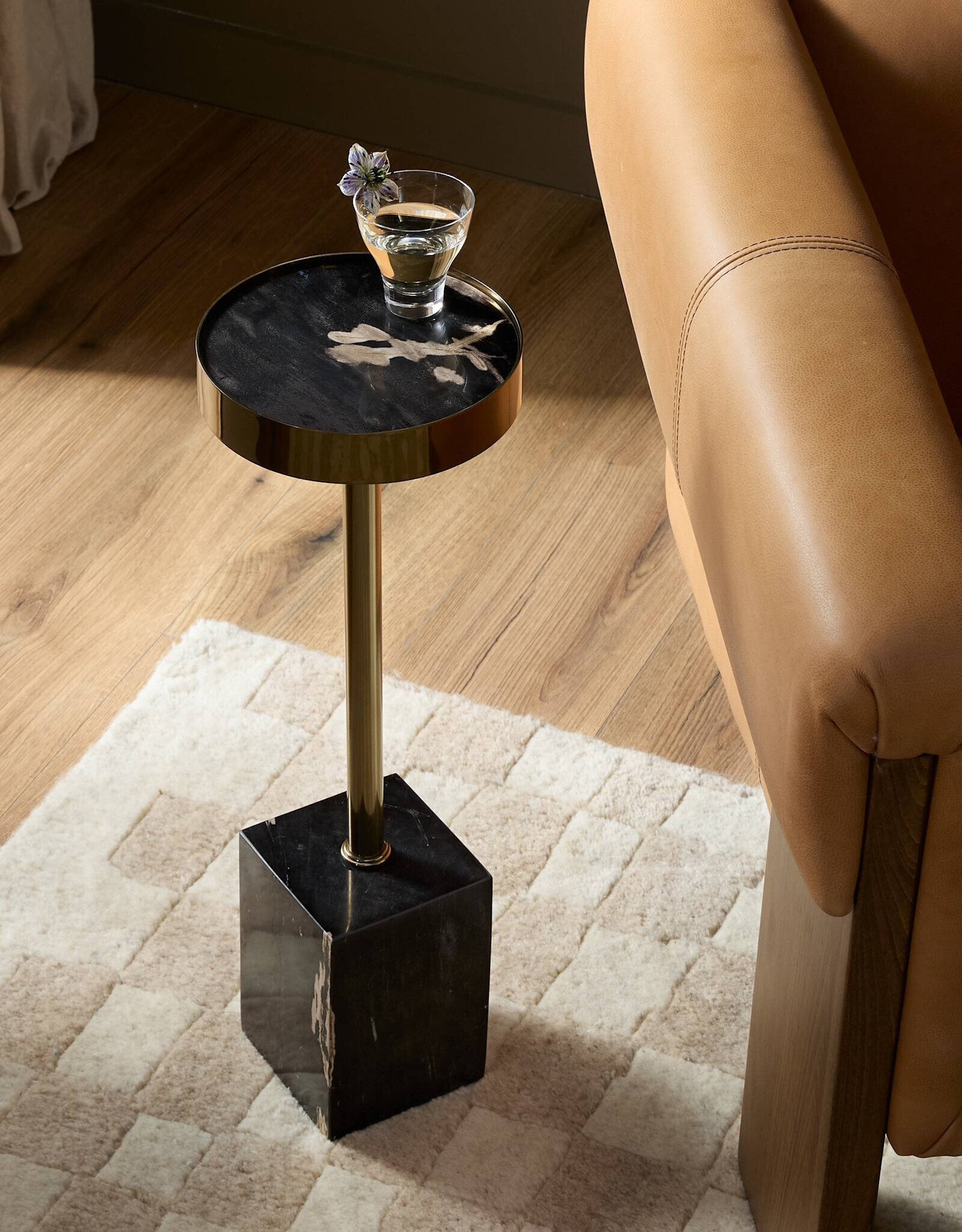 Bevin End Table in Dark Petrified Wood