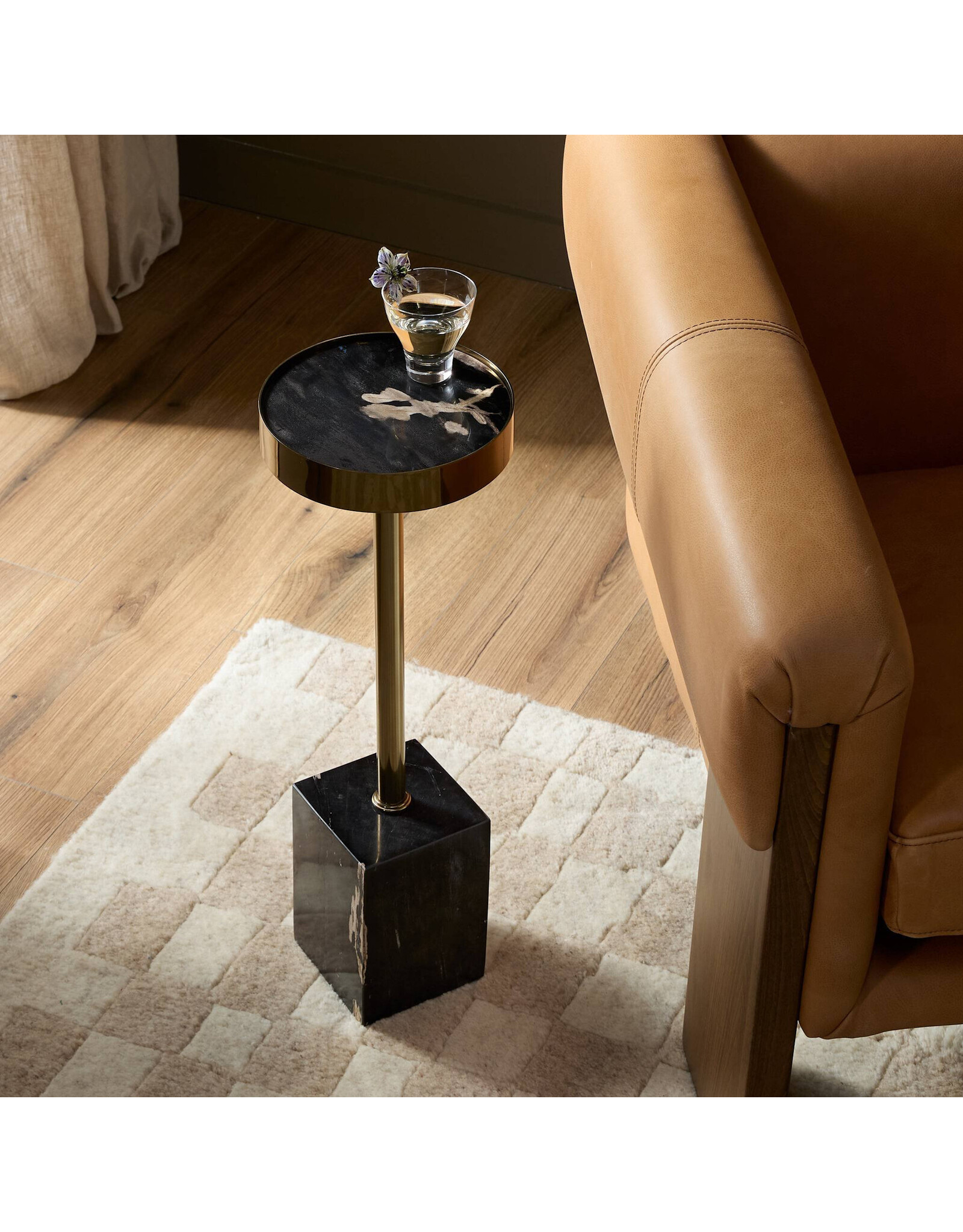 Bevin End Table in Dark Petrified Wood