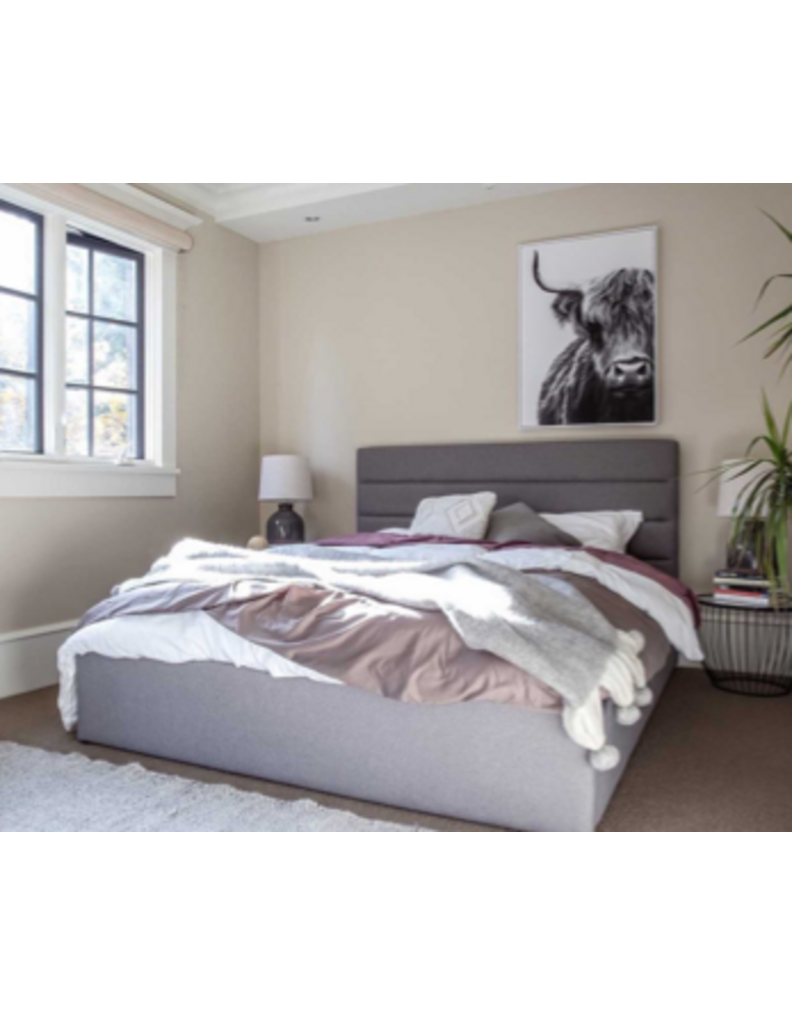 Justin Storage Bed Greige  Double