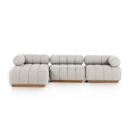 Roma Outdoor 3-Piece Sectional in Faye Ash 109"