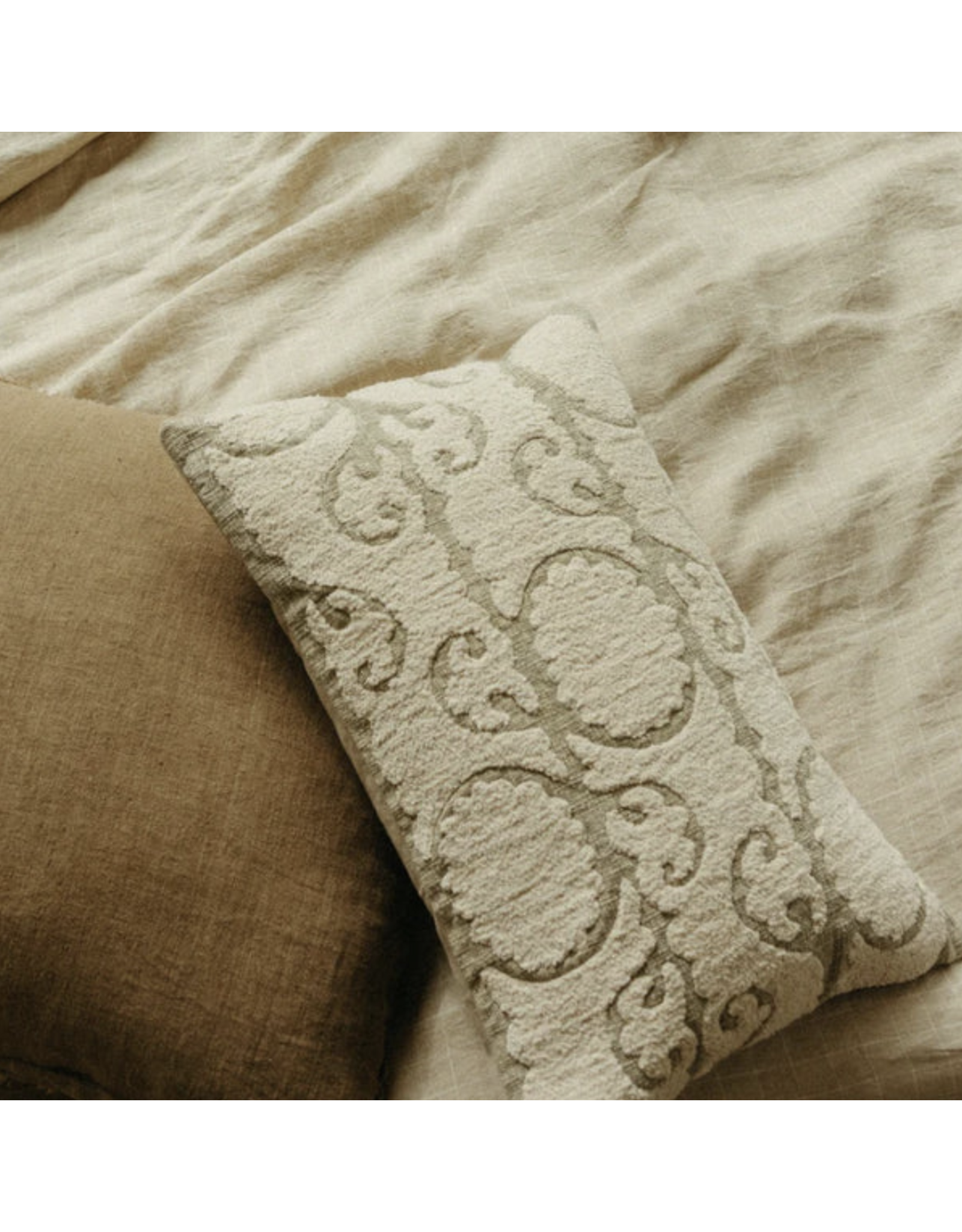 Suzani Boucle Pillow - Sage, 16x24