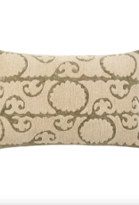 16x24 Suzani Boucle Pillow, Sage